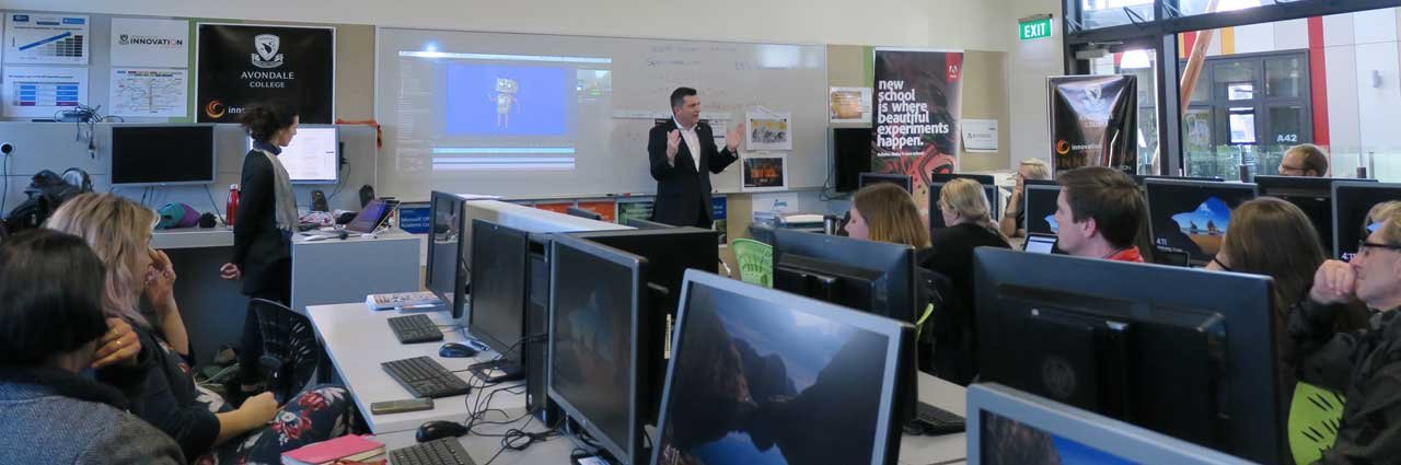 Cyber Aliens team delivering advanced IT training and digital solutions for educational institutes in Auckland New Zealand classroom environment